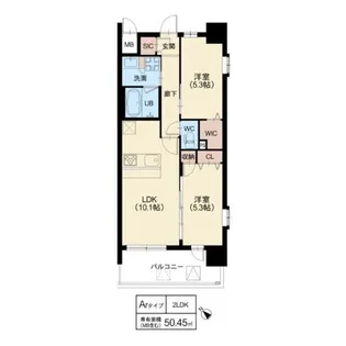 スプランディッド中百舌鳥【2階】の間取り