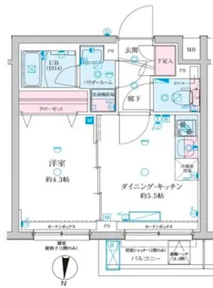 1DKの間取り画像