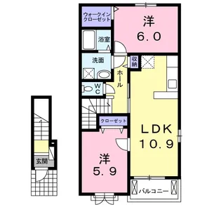 ソレアードA【2階】の間取り
