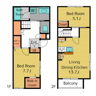 Calme Bois 鶴舞の間取り