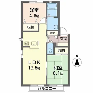 エクセルメゾン G棟【2階】の間取り