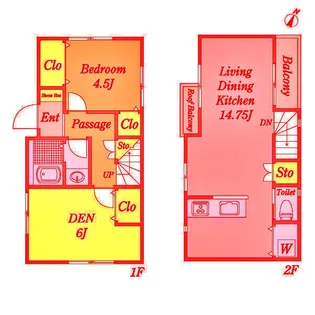 神奈川県横浜市神奈川区白幡南町【一戸建】の間取り