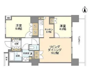豊洲シエルタワー【18階】の間取り