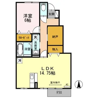 グリーン ノエル A棟【1階】の間取り