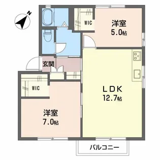 ソレーユ曙E【2階】の間取り