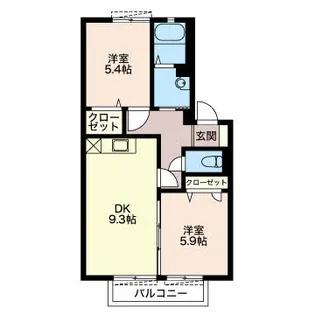 Bell クラヴィエA【2階】の間取り