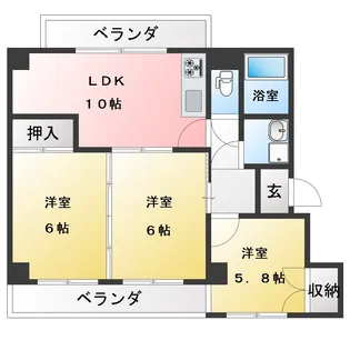 SPACE北屋敷【3階】の間取り