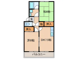 シティハイツむつな【2階】の間取り
