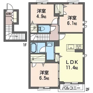 ブルームステージ三ツ池【2階】の間取り