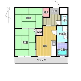 マンション梨花【2階】の間取り