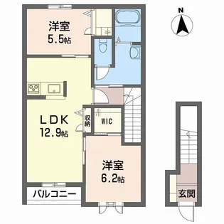 モダンヴィレッジ D棟【2階】の間取り