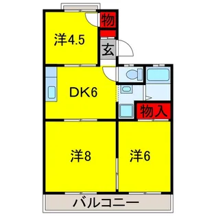 シティウイングA【2階】の間取り