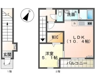 リバーフロント長浜【2階】の間取り