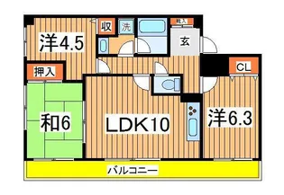 シティハウス柏【8階】の間取り