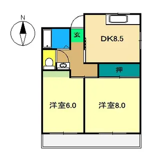 クラウン石立 II【3階】の間取り