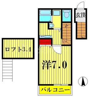 ヒメジオン五反野【2階】の間取り