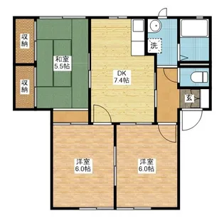 ドミールアッシュ B棟【1階】の間取り