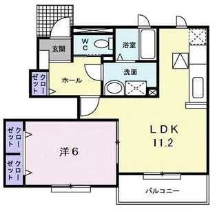ラフレシ-ル三日市【1階】の間取り