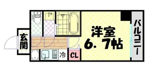 グランパシフィック弁天町【1階】の間取り