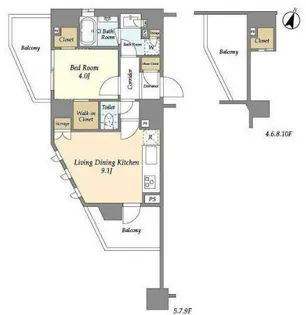 リバーレ鷺沼【9階】の間取り