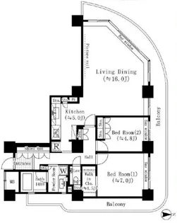 リバーポイントタワー【33階】の間取り