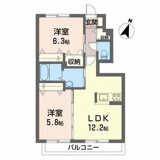 シャーメゾン・コディーノB棟【1階】の間取り