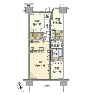 パークシティ柏の葉キャンパスサウスフロン【11階】の間取り