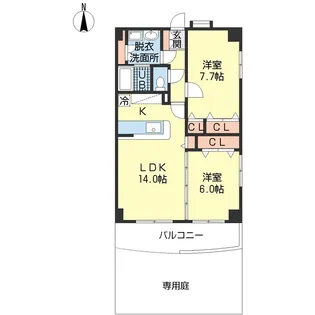 コートクレール【1階】の間取り