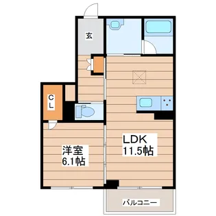 べレオ北四番丁【1階】の間取り