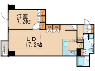 レジデンス富士見イ-スト【5階】の間取り