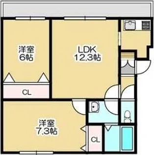 リバティ恵庭【2階】の間取り