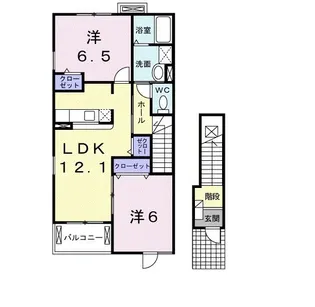 プロムナ-ドメゾンII【2階】の間取り