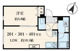 aLATO菊川【3階】の間取り