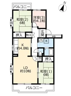 UR千葉ニュータウン原山第二【4階】の間取り