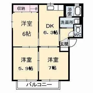 サンパティーク ロジュマン II【2階】の間取り
