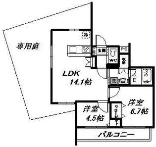 アートヒルズよみうりランド【1階】の間取り