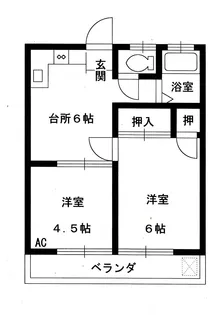 ハイツ中神【2階】の間取り