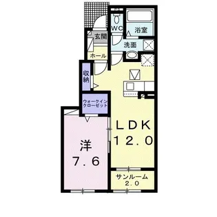 キャトルセゾン・ルル II【1階】の間取り