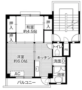ビレッジハウス平出2号棟【4階】の間取り