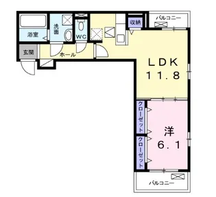 モナコII【3階】の間取り