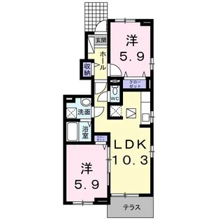 メゾン・プラシードII【1階】の間取り