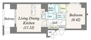 ラフィール八丁堀【5階】の間取り