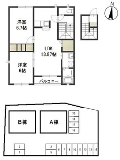 ハピネス A【2階】の間取り