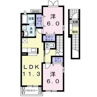 桜・フィオーレ船岡 II【2階】の間取り