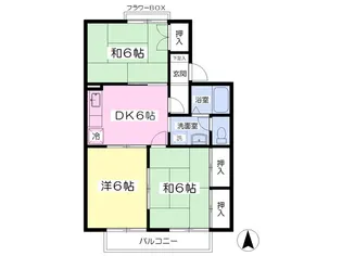 セジュール横堀D棟【2階】の間取り