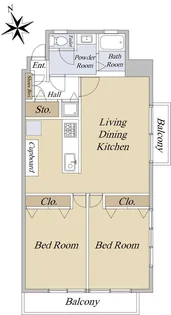 ハラダ面影橋マンション【8階】の間取り