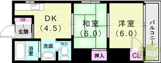 ヴェルエール岩田【1階】の間取り