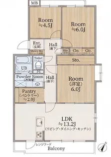 大宮七里ハウス【4階】の間取り