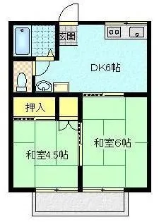サンハイツたくま【1階】の間取り