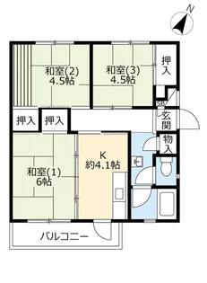 UR中登美第三【3階】の間取り